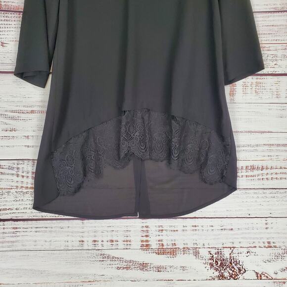 Chloe K Black Fringe Lace Tunic Mini Dress Size S Flowy Whimsygoth Fairygrunge - Picture 8 of 15